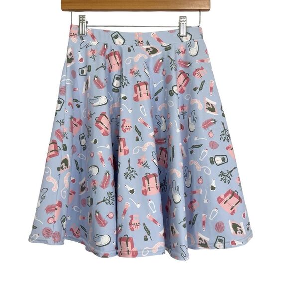 Paolas Pixels Adventurer Camping Dungeons and Dragons Skater Skirt Nerdcore M - Picture 7 of 7